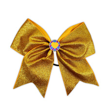 Gold Glitter Cheerleader Bow